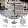 image:imageFlash Furniture Acadia 30x24 Round Indoor Outdoor Dark Brown Tabletop with 18 Round Silver Base Scratch Heat amp UV Resistant Seamless TopGuard HPL Top and EdgeGray Faux ConcreteSilver Base