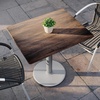 image:imageFlash Furniture Acadia 30x24 Round Indoor Outdoor Dark Brown Tabletop with 18 Round Silver Base Scratch Heat amp UV Resistant Seamless TopGuard HPL Top and EdgeDark BrownSilver Base