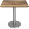 image:imageFlash Furniture Acadia 30x24 Round Indoor Outdoor Dark Brown Tabletop with 18 Round Silver Base Scratch Heat amp UV Resistant Seamless TopGuard HPL Top and EdgeNaturalSilver Base