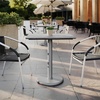 image:imageFlash Furniture Acadia 30x24 Round Indoor Outdoor Dark Brown Tabletop with 18 Round Silver Base Scratch Heat amp UV Resistant Seamless TopGuard HPL Top and EdgeGray Faux ConcreteSilver Base