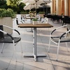 image:imageFlash Furniture Acadia 30x24 Round Indoor Outdoor Gray Faux Concrete Tabletop 22 x 22 Silver X Base Scratch Heat amp UV Resistant Seamless TopGuard Top and EdgeNaturalSilver Base