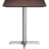 image:imageFlash Furniture Acadia 30x24 Round Indoor Outdoor Gray Faux Concrete Tabletop 22 x 22 Silver X Base Scratch Heat amp UV Resistant Seamless TopGuard Top and EdgeDark BrownSilver Base