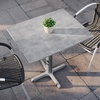 image:imageFlash Furniture Acadia 30x24 Round Indoor Outdoor Gray Faux Concrete Tabletop 22 x 22 Silver X Base Scratch Heat amp UV Resistant Seamless TopGuard Top and EdgeGray Faux ConcreteSilver Base