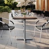 image:imageFlash Furniture Acadia 30x24 Round Indoor Outdoor Gray Faux Concrete Tabletop 22 x 22 Silver X Base Scratch Heat amp UV Resistant Seamless TopGuard Top and EdgeDark BrownSilver Base