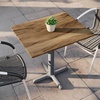 image:imageFlash Furniture Acadia 30x24 Round Indoor Outdoor Gray Faux Concrete Tabletop 22 x 22 Silver X Base Scratch Heat amp UV Resistant Seamless TopGuard Top and EdgeNaturalSilver Base