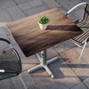 image:imageFlash Furniture Acadia 30x24 Round Indoor Outdoor Gray Faux Concrete Tabletop 22 x 22 Silver X Base Scratch Heat amp UV Resistant Seamless TopGuard Top and EdgeDark BrownSilver Base