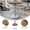 image:imageFlash Furniture Acadia 3125 Round Indoor Outdoor Dark Brown Tabletop with 18 Round Silver Base Scratch Heat amp UV Resistant Seamless TopGuard HPL Top and EdgeNaturalSilver Base