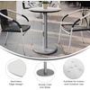 image:imageFlash Furniture Acadia 3125 Round Indoor Outdoor Dark Brown Tabletop with 18 Round Silver Base Scratch Heat amp UV Resistant Seamless TopGuard HPL Top and EdgeWhite Faux MarbleSilver Base