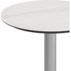 image:imageFlash Furniture Acadia 3125 Round Indoor Outdoor Dark Brown Tabletop with 18 Round Silver Base Scratch Heat amp UV Resistant Seamless TopGuard HPL Top and EdgeWhite Faux MarbleSilver Base