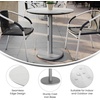 image:imageFlash Furniture Acadia 3125 Round Indoor Outdoor Dark Brown Tabletop with 18 Round Silver Base Scratch Heat amp UV Resistant Seamless TopGuard HPL Top and EdgeWhite Faux MarbleSilver Base