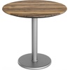 image:imageFlash Furniture Acadia 3125 Round Indoor Outdoor Dark Brown Tabletop with 18 Round Silver Base Scratch Heat amp UV Resistant Seamless TopGuard HPL Top and EdgeNaturalSilver Base
