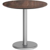 image:imageFlash Furniture Acadia 3125 Round Indoor Outdoor Dark Brown Tabletop with 18 Round Silver Base Scratch Heat amp UV Resistant Seamless TopGuard HPL Top and EdgeDark BrownSilver Base