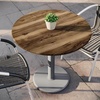 image:imageFlash Furniture Acadia 3125 Round Indoor Outdoor Dark Brown Tabletop with 18 Round Silver Base Scratch Heat amp UV Resistant Seamless TopGuard HPL Top and EdgeNaturalSilver Base
