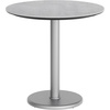 image:imageFlash Furniture Acadia 3125 Round Indoor Outdoor Dark Brown Tabletop with 18 Round Silver Base Scratch Heat amp UV Resistant Seamless TopGuard HPL Top and EdgeGray Faux ConcreteSilver Base