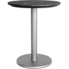 image:imageFlash Furniture Acadia 3125 Round Indoor Outdoor Dark Brown Tabletop with 18 Round Silver Base Scratch Heat amp UV Resistant Seamless TopGuard HPL Top and EdgeBlack Faux MarbleSilver Base