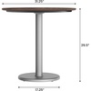 image:imageFlash Furniture Acadia 3125 Round Indoor Outdoor Dark Brown Tabletop with 18 Round Silver Base Scratch Heat amp UV Resistant Seamless TopGuard HPL Top and EdgeDark BrownSilver Base