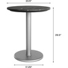 image:imageFlash Furniture Acadia 3125 Round Indoor Outdoor Dark Brown Tabletop with 18 Round Silver Base Scratch Heat amp UV Resistant Seamless TopGuard HPL Top and EdgeBlack Faux MarbleSilver Base