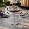 image:imageFlash Furniture Acadia 3125 Round Indoor Outdoor Dark Brown Tabletop with 18 Round Silver Base Scratch Heat amp UV Resistant Seamless TopGuard HPL Top and EdgeDark BrownSilver Base