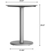 image:imageFlash Furniture Acadia 3125 Round Indoor Outdoor Dark Brown Tabletop with 18 Round Silver Base Scratch Heat amp UV Resistant Seamless TopGuard HPL Top and EdgeWhite Faux MarbleSilver Base