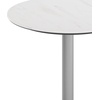 image:imageFlash Furniture Acadia 3125 Round Indoor Outdoor Dark Brown Tabletop with 18 Round Silver Base Scratch Heat amp UV Resistant Seamless TopGuard HPL Top and EdgeWhite Faux MarbleSilver Base