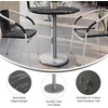 image:imageFlash Furniture Acadia 3125 Round Indoor Outdoor Dark Brown Tabletop with 18 Round Silver Base Scratch Heat amp UV Resistant Seamless TopGuard HPL Top and EdgeBlack Faux MarbleSilver Base