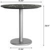 image:imageFlash Furniture Acadia 3125 Round Indoor Outdoor Dark Brown Tabletop with 18 Round Silver Base Scratch Heat amp UV Resistant Seamless TopGuard HPL Top and EdgeBlack Faux MarbleSilver Base