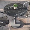 image:imageFlash Furniture Acadia 3125 Round Indoor Outdoor Dark Brown Tabletop with 18 Round Silver Base Scratch Heat amp UV Resistant Seamless TopGuard HPL Top and EdgeBlack Faux MarbleSilver Base