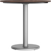 image:imageFlash Furniture Acadia 3125 Round Indoor Outdoor Dark Brown Tabletop with 18 Round Silver Base Scratch Heat amp UV Resistant Seamless TopGuard HPL Top and EdgeDark BrownSilver Base