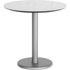 image:imageFlash Furniture Acadia 3125 Round Indoor Outdoor Dark Brown Tabletop with 18 Round Silver Base Scratch Heat amp UV Resistant Seamless TopGuard HPL Top and EdgeWhite Faux MarbleSilver Base