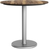 image:imageFlash Furniture Acadia 3125 Round Indoor Outdoor Dark Brown Tabletop with 18 Round Silver Base Scratch Heat amp UV Resistant Seamless TopGuard HPL Top and EdgeNaturalSilver Base