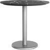 image:imageFlash Furniture Acadia 3125 Round Indoor Outdoor Dark Brown Tabletop with 18 Round Silver Base Scratch Heat amp UV Resistant Seamless TopGuard HPL Top and EdgeBlack Faux MarbleSilver Base