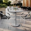 image:imageFlash Furniture Acadia 3125 Round Indoor Outdoor Dark Brown Tabletop with 18 Round Silver Base Scratch Heat amp UV Resistant Seamless TopGuard HPL Top and EdgeGray Faux ConcreteSilver Base