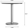 image:imageFlash Furniture Acadia 3125 Round Indoor Outdoor Dark Brown Tabletop with 18 Round Silver Base Scratch Heat amp UV Resistant Seamless TopGuard HPL Top and EdgeWhite Faux MarbleSilver Base