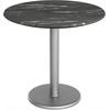 image:imageFlash Furniture Acadia 3125 Round Indoor Outdoor Dark Brown Tabletop with 18 Round Silver Base Scratch Heat amp UV Resistant Seamless TopGuard HPL Top and EdgeBlack Faux MarbleSilver Base