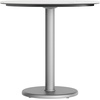 image:imageFlash Furniture Acadia 3125 Round Indoor Outdoor Dark Brown Tabletop with 18 Round Silver Base Scratch Heat amp UV Resistant Seamless TopGuard HPL Top and EdgeWhite Faux MarbleSilver Base