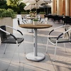 image:imageFlash Furniture Acadia 3125 Round Indoor Outdoor Dark Brown Tabletop with 18 Round Silver Base Scratch Heat amp UV Resistant Seamless TopGuard HPL Top and EdgeNaturalSilver Base