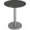 image:imageFlash Furniture Acadia 3125 Round Indoor Outdoor Dark Brown Tabletop with 18 Round Silver Base Scratch Heat amp UV Resistant Seamless TopGuard HPL Top and EdgeBlack Faux MarbleSilver Base