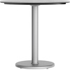 image:imageFlash Furniture Acadia 3125 Round Indoor Outdoor Dark Brown Tabletop with 18 Round Silver Base Scratch Heat amp UV Resistant Seamless TopGuard HPL Top and EdgeGray Faux ConcreteSilver Base