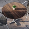 image:imageFlash Furniture Acadia 3125 Round Indoor Outdoor Gray Faux Concrete Tabletop 22 x 22 Silver X Base Scratch Heat amp UV Resistant Seamless TopGuard Top and EdgeDark BrownSilver Base