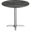 image:imageFlash Furniture Acadia 3125 Round Indoor Outdoor Gray Faux Concrete Tabletop 22 x 22 Silver X Base Scratch Heat amp UV Resistant Seamless TopGuard Top and EdgeBlack Faux MarbleSilver Base