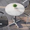 image:imageFlash Furniture Acadia 3125 Round Indoor Outdoor Gray Faux Concrete Tabletop 22 x 22 Silver X Base Scratch Heat amp UV Resistant Seamless TopGuard Top and EdgeWhite Faux MarbleSilver Base