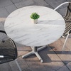 image:imageFlash Furniture Acadia 3125 Round Indoor Outdoor Gray Faux Concrete Tabletop 22 x 22 Silver X Base Scratch Heat amp UV Resistant Seamless TopGuard Top and EdgeWhite Faux MarbleSilver Base