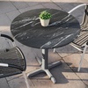 image:imageFlash Furniture Acadia 3125 Round Indoor Outdoor Gray Faux Concrete Tabletop 22 x 22 Silver X Base Scratch Heat amp UV Resistant Seamless TopGuard Top and EdgeBlack Faux MarbleSilver Base