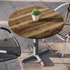 image:imageFlash Furniture Acadia 3125 Round Indoor Outdoor Gray Faux Concrete Tabletop 22 x 22 Silver X Base Scratch Heat amp UV Resistant Seamless TopGuard Top and EdgeNaturalSilver Base