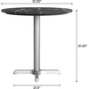 image:imageFlash Furniture Acadia 3125 Round Indoor Outdoor Gray Faux Concrete Tabletop 22 x 22 Silver X Base Scratch Heat amp UV Resistant Seamless TopGuard Top and EdgeBlack Faux MarbleSilver Base