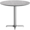 image:imageFlash Furniture Acadia 3125 Round Indoor Outdoor Gray Faux Concrete Tabletop 22 x 22 Silver X Base Scratch Heat amp UV Resistant Seamless TopGuard Top and EdgeGray Faux ConcreteSilver Base