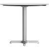 image:imageFlash Furniture Acadia 3125 Round Indoor Outdoor Gray Faux Concrete Tabletop 22 x 22 Silver X Base Scratch Heat amp UV Resistant Seamless TopGuard Top and EdgeWhite Faux MarbleSilver Base