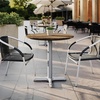 image:imageFlash Furniture Acadia 3125 Round Indoor Outdoor Gray Faux Concrete Tabletop 22 x 22 Silver X Base Scratch Heat amp UV Resistant Seamless TopGuard Top and EdgeNaturalSilver Base