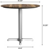 image:imageFlash Furniture Acadia 3125 Round Indoor Outdoor Gray Faux Concrete Tabletop 22 x 22 Silver X Base Scratch Heat amp UV Resistant Seamless TopGuard Top and EdgeNaturalSilver Base