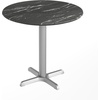 image:imageFlash Furniture Acadia 3125 Round Indoor Outdoor Gray Faux Concrete Tabletop 22 x 22 Silver X Base Scratch Heat amp UV Resistant Seamless TopGuard Top and EdgeBlack Faux MarbleSilver Base